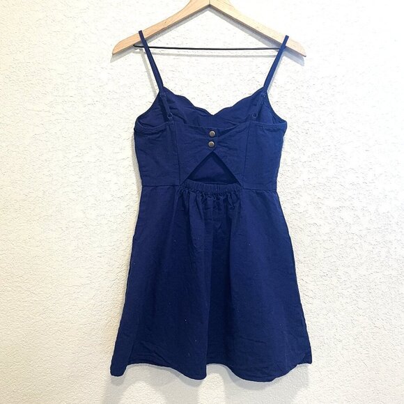 Pixley Navy Scallop Crissie Sundress Linen Blend Small - Picture 6 of 6